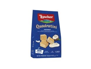 Loacker Quadratini Coconut 125 g x 12 цена и информация | Сладости | kaup24.ee