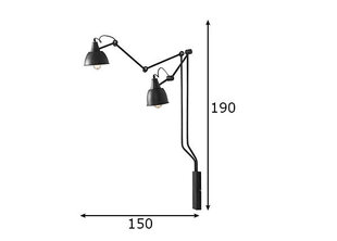 Seinalamp Aida, grafiit цена и информация | Настенные светильники | kaup24.ee