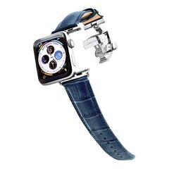 Vahetusrihm Apple Watch 42/44mm Longvadon, sinine/hõbedane цена и информация | Аксессуары для смарт-часов и браслетов | kaup24.ee