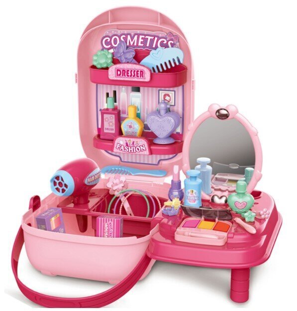 Tualettlaud koos tarvikutega kohvris 37 osa hind ja info | Tüdrukute mänguasjad | kaup24.ee