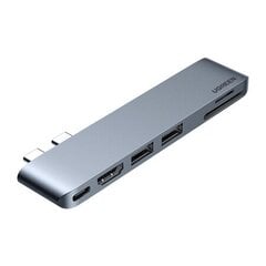 Rummu 6-ühes UGREEN CM380 USB-C jaotur MacBook Air / Pro jaoks, hall цена и информация | Адаптеры и USB-hub | kaup24.ee