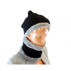 Müts, sall (komplekt) UNISEX SET BLACK hind ja info | Meeste sallid, mütsid ja kindad | kaup24.ee