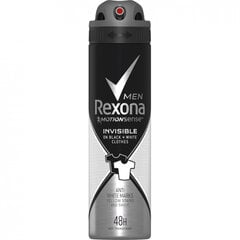 Sprei deodorant Rexona Men Invisible Black + valge, 150 ml hind ja info | Deodorandid | kaup24.ee