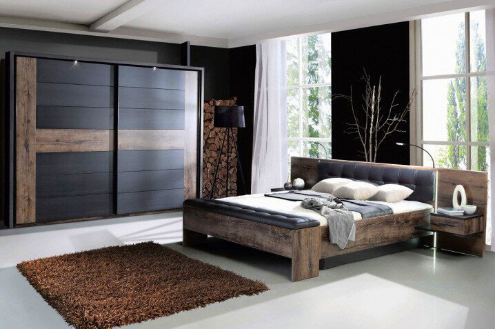 Voodi Bellevue 160 x 200 cm, tamm/must tamm hind ja info | Voodid | kaup24.ee