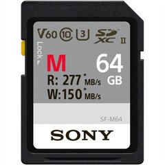 Карта памяти Sony SDXC 64GB M Tough UHS-II C10 U3 V60 цена и информация | Карты памяти для фотоаппаратов, камер | kaup24.ee