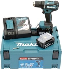 Makita DDF485RTJ 18V Li-Ion LXT Бесщеточная дрель-шуруповерт в комплекте с 2 литий-ионными батареями емкостью 5,0 Ач и зарядным устройством в кейсе цена и информация | Шуруповерты, дрели | kaup24.ee