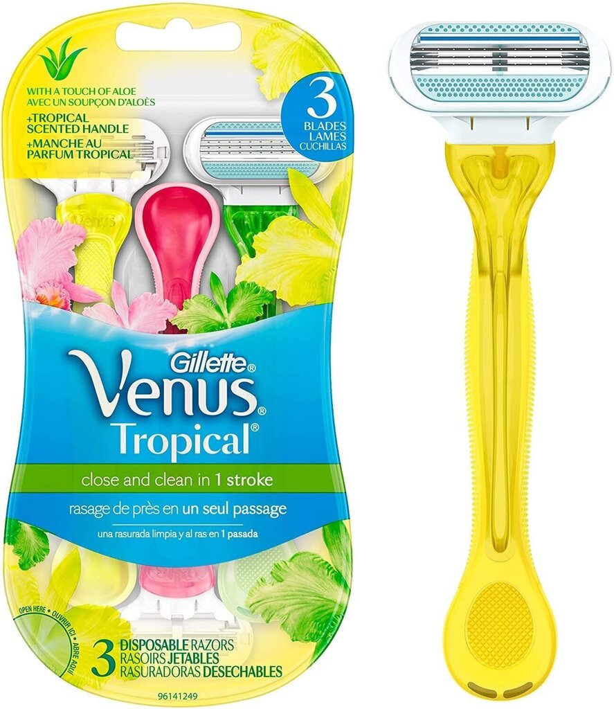 Raseerija naistele Gillette Venus Tropical, 3 tk. цена и информация | Raseerimisvahendid | kaup24.ee