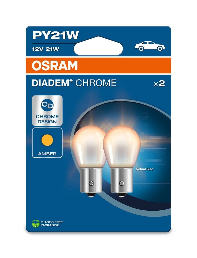 Autopirn Osram Diadem Chrome PY21W 12V BAU15S цена и информация | Autopirnid | kaup24.ee