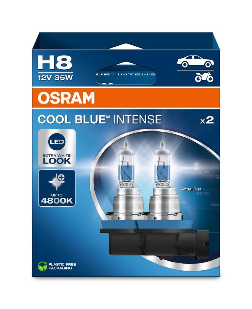 Autopirn Osram pirn COOL BLUE Intense H8 35W, 2 tk hind ja info | Autopirnid | kaup24.ee