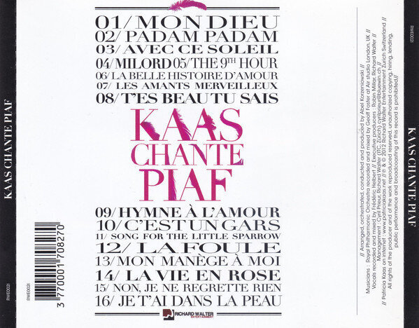 Patricia Kaas - Kaas Chante Piaf, CD, Digital Audio Compact Disc hind ja info | Vinüülplaadid, CD, DVD | kaup24.ee