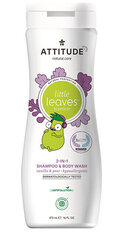 Attitude Little Leaves 2in1 Shampoo & Body Wash Vanilla & Pear- Šampoon & kehapesugeel beebidele ja väikelastele 473 ml hind ja info | Laste ja ema kosmeetika | kaup24.ee
