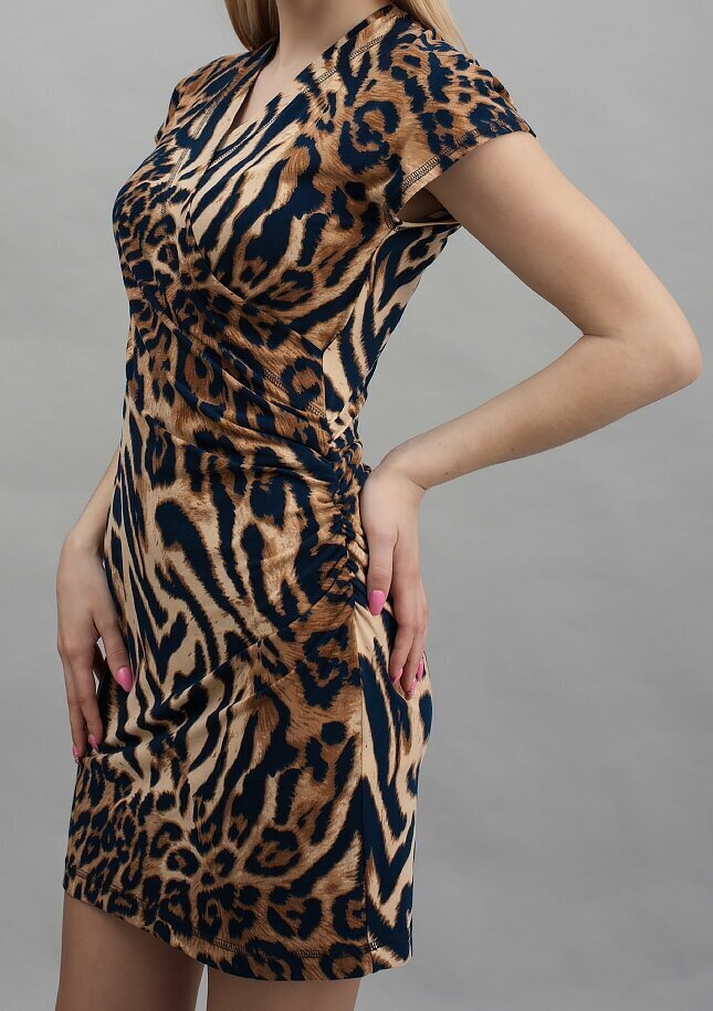Lühike kleit ilma voodrita, leopardimustriga цена и информация | Kleidid | kaup24.ee