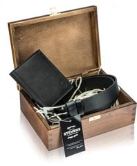Подарочный набор из кошелька и ремня для мужчин Stevens 326, в деревянной коробке цена и информация | Мужские кошельки | kaup24.ee