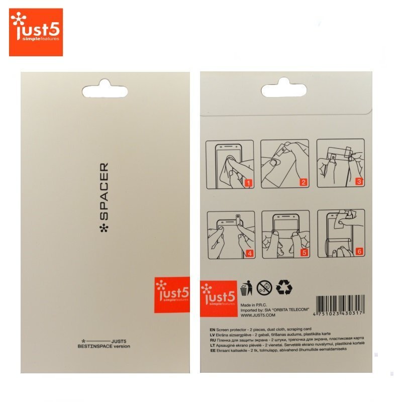 Just5 Spacer (set of 2pcs. Front) ekraanikaitseklaas hind ja info | Ekraani kaitsekiled | kaup24.ee