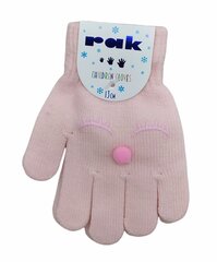 Перчатки для девочек Rak R-064, розовые цена и информация | Зимняя одежда для детей | kaup24.ee