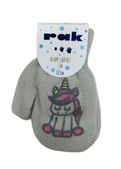 Кулачные перчатки на шнурке для младенцев Rak R-115, серые цена и информация | Зимняя одежда для детей | kaup24.ee