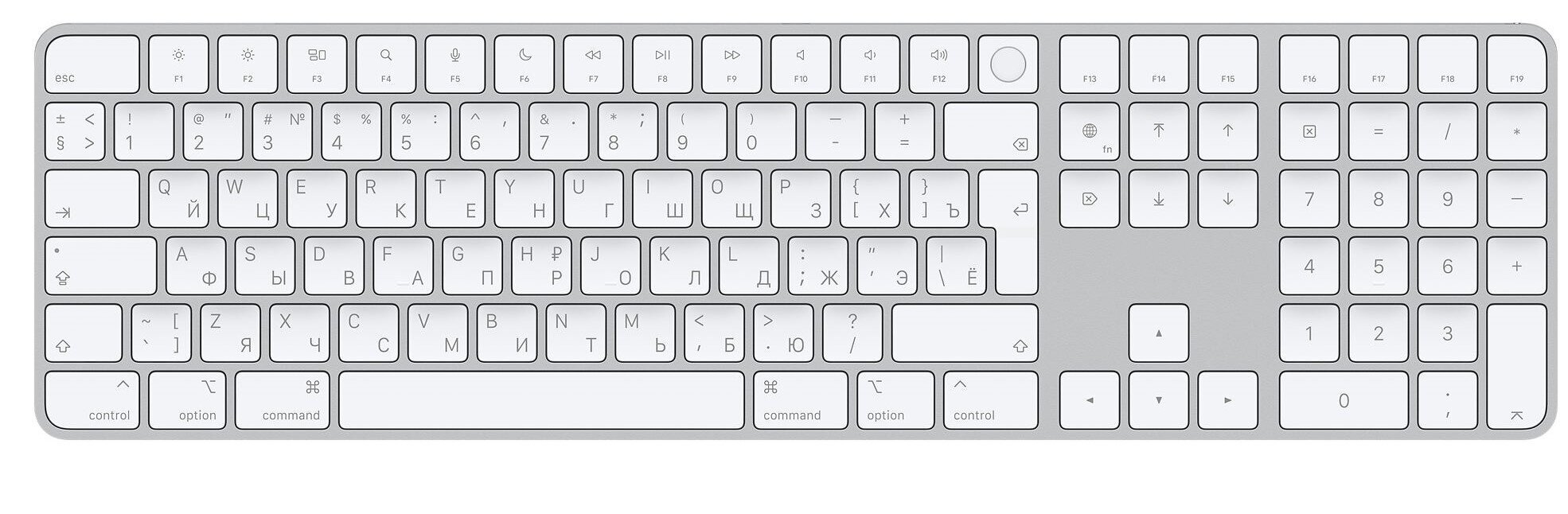 Magic Keyboard with Touch ID and Numeric Keypad for Mac computers with Apple silicon - Russian - MK2C3RS/A hind ja info | Klaviatuurid | kaup24.ee