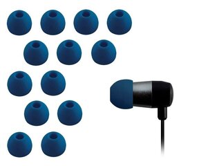 Silikoonist asenduskõrvaotsad Xcessor. 14 tk. Suurus: keskmine, tume sinine hind ja info | Kõrvaklappide tarvikud | kaup24.ee