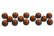 Silikoonist asenduskõrvaotsad Xcessor. 14 tk. Suurus: väike, must / oranž цена и информация | Kõrvaklappide tarvikud | kaup24.ee