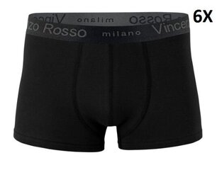 Vincenzo Rosso meeste bokserid, must, 6 tk. hind ja info | Meeste aluspesu | kaup24.ee