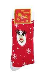 Рождественские термо носки унисекс Merry Christmas Олень, красные цена и информация | Meeste sokid | kaup24.ee