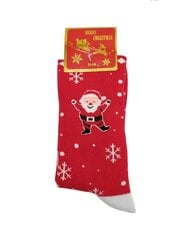 Рождественские термо носки унисекс Merry Christmas Дед Мороз, красные цена и информация | Мужские носки | kaup24.ee