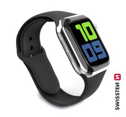 Cиликоновый ремешок Swissten для Apple Watch 1/2/3/4/5/6 / SE / 38 мм / 40 мм / черный цена и информация | Аксессуары для смарт-часов и браслетов | kaup24.ee