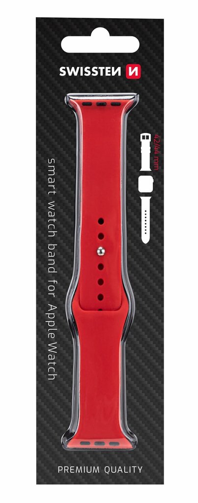 Swissten Silicone Band Red hind ja info | Nutikellade ja nutivõrude tarvikud | kaup24.ee