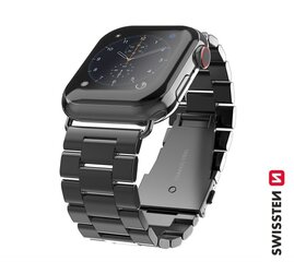 Металлический ремешок Swissten для Apple Watch 1/2/3/4/5/6 / SE / 38 мм / 40 мм / черный цена и информация | Аксессуары для смарт-часов и браслетов | kaup24.ee