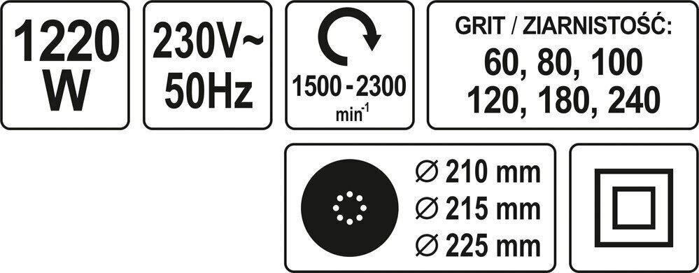 Lihvimismasin - krohvimiseks, kittimiseks 225mm Yato (YT -82340) hind ja info | Lihvmasinad ja ketaslõikurid | kaup24.ee