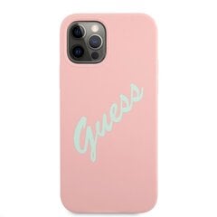 GUHCP12LLSVSPG Guess Silicone Vintage Green Script Cover for iPhone 12 Pro Max 6.7 Pink цена и информация | Чехлы для телефонов | kaup24.ee