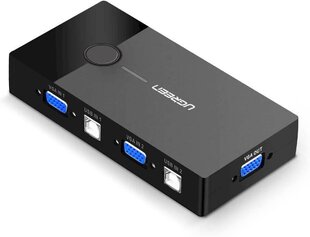 Ugreen KVM lüliti adapter, 2x VGA, 2x USB 2.0, must цена и информация | Адаптеры и USB-hub | kaup24.ee