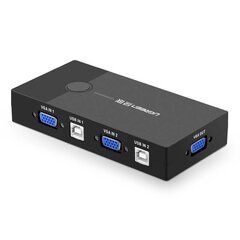 Ugreen KVM lüliti adapter, 2x VGA, 2x USB 2.0, must цена и информация | Адаптеры и USB-hub | kaup24.ee