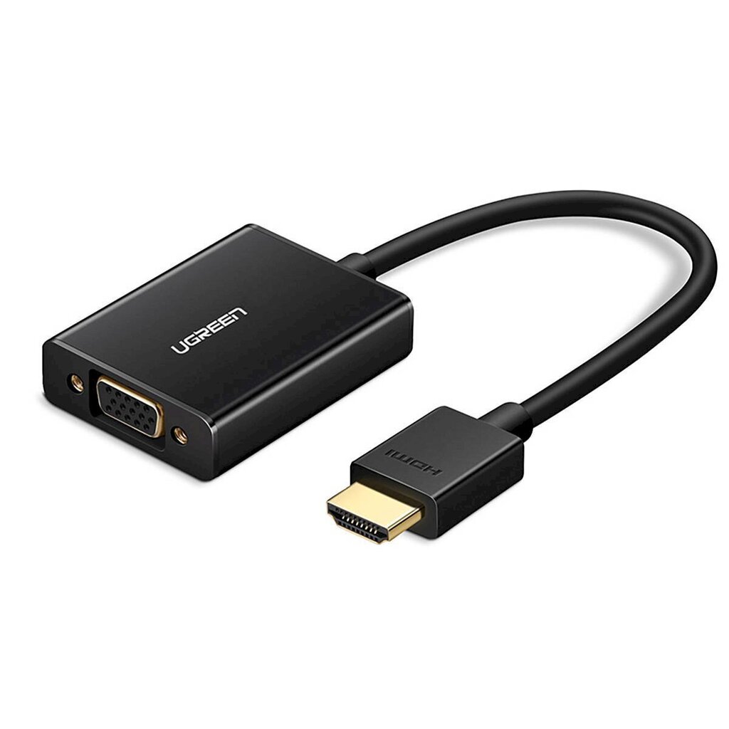 UGREEN MM102 HDMI to VGA adapter with audio (black) hind ja info | USB jagajad, adapterid | kaup24.ee