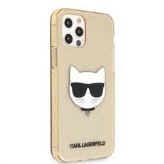 KLHCP12MCHTUGLGO Karl Lagerfeld Choupette Head Glitter Case for iPhone 12/12 Pro 6.1 Gold hind ja info | Telefoni kaaned, ümbrised | kaup24.ee