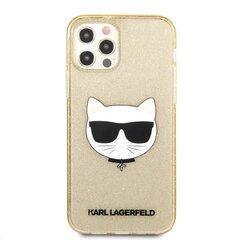 KLHCP12MCHTUGLGO Karl Lagerfeld Choupette Head Glitter Case for iPhone 12/12 Pro 6.1 Gold цена и информация | Чехлы для телефонов | kaup24.ee