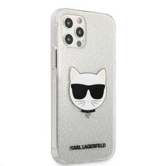 KLHCP12LCHTUGLS Karl Lagerfeld Choupette Head Glitter Case for iPhone 12 Pro Max 6.7 Silver hind ja info | Telefoni kaaned, ümbrised | kaup24.ee