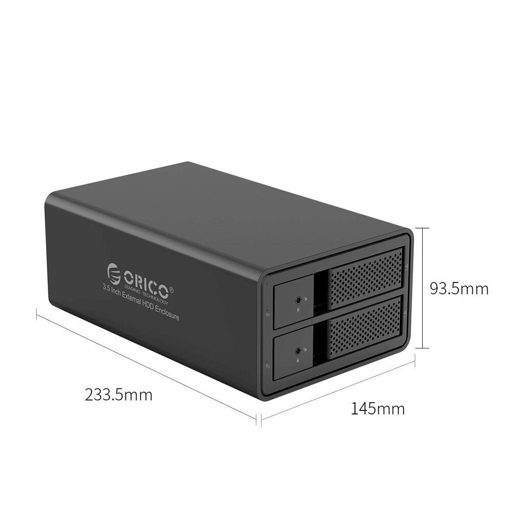 Hard Drive Enclosure Orico for 2 bay 3.5" HDD USB 3.0 Type B цена и информация | USB jagajad, adapterid | kaup24.ee