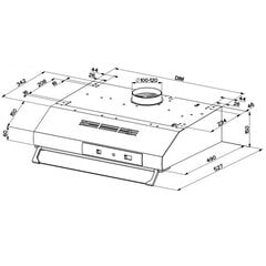 Õhupuhasti Faber 741 BASE W A50 FB EXP, laius 50cm цена и информация | Вытяжки на кухню | kaup24.ee