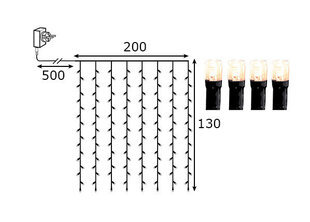 Световая штора Crispy цена и информация | Гирлянды | kaup24.ee