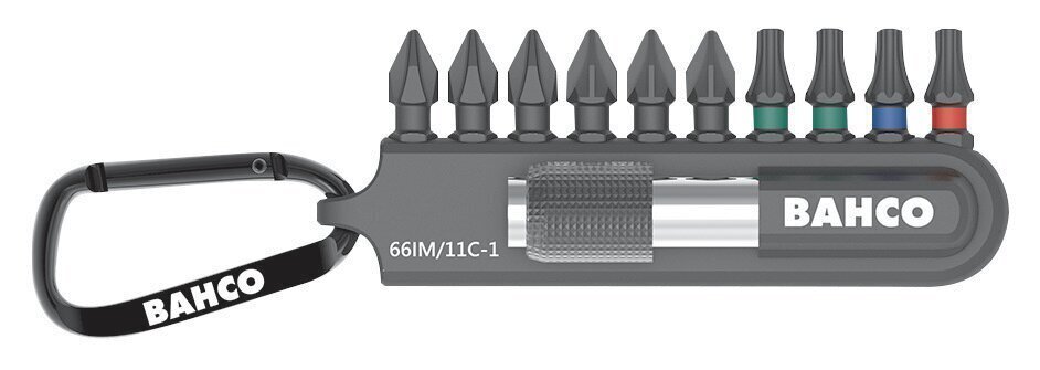 Otsakute kmpl Impact 11 osa hoidikus, karabiiniga. 25mm PH, PZ, TORX + otsakuhoidja цена и информация | Käsitööriistad | kaup24.ee