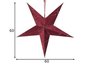 Звезда Бархат 60 см, красная цена и информация | Декорации | kaup24.ee