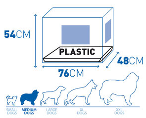 Duvo+ puur 2 ukse ja plastikalusega M / 76x48x54cm must hind ja info | Duvo Lemmikloomatarbed | kaup24.ee