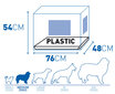 Duvo+ puur 2 ukse ja plastikalusega M / 76x48x54cm must hind ja info | Transportkorvid, puurid | kaup24.ee