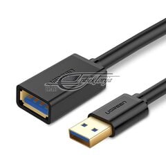 Удлинительный кабель Ugreen US129 USB 3.0, 3 м, черный цена и информация | Адаптеры и USB-hub | kaup24.ee