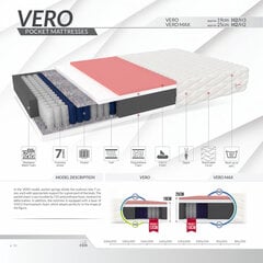 Пружинный матрас Vero Pocket 120x200 см цена и информация | Матрасы | kaup24.ee