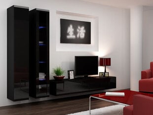 Секция Cama Meble Vigo 3 LED RGB, черная цена и информация | Секции | kaup24.ee