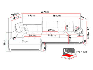 Угловой диван-кровать Nord цена и информация | Угловые диваны | kaup24.ee