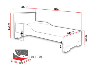 Voodi Caren 80x180 cm цена и информация | Кровати | kaup24.ee