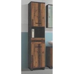 Высокий шкаф в ванную комнату Veris, серый/винтажный дуб цена и информация | Шкафчики для ванной | kaup24.ee